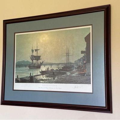 Rare John Stobart 'Georgetown Water Street by Moonlight', 1845, Signed and Numbered 181/750