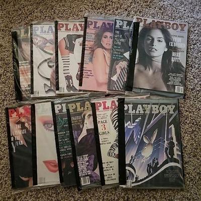 Vintage 1988 Playboy Magazines, Twelve Issues