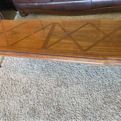 Vintage Lane Inlaid Coffee Table on Casters