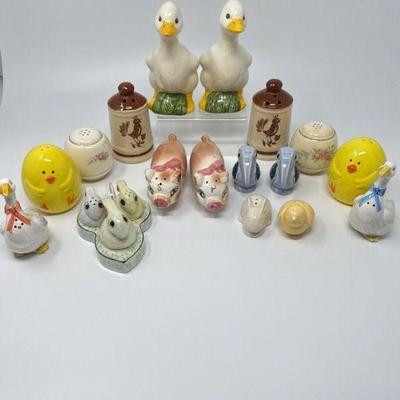 Collection of Vintage Ceramic Salt and Pepper Shakers