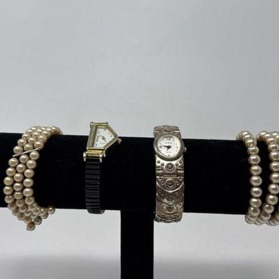 Assorted Women's Watches and Pearl Bracelets