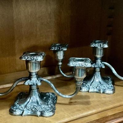 Silver candelabras 
