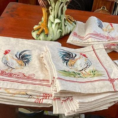 Rooster table cloth set
