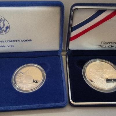 US Mint Billions Rights Coins 1993 + United States Liberty Coins 1986