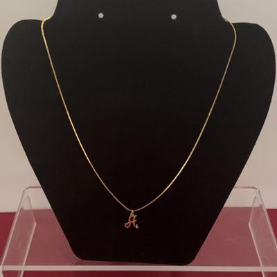 Gold chain and pendant 14 K