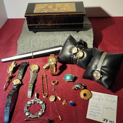 Vintage Watches, Jewelry And Jewelry Case