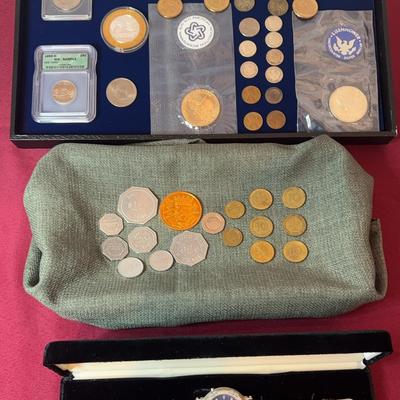 Miscellaneous Coins And Watch