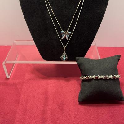 Sterling Silver Chains Pendants And Bracelet