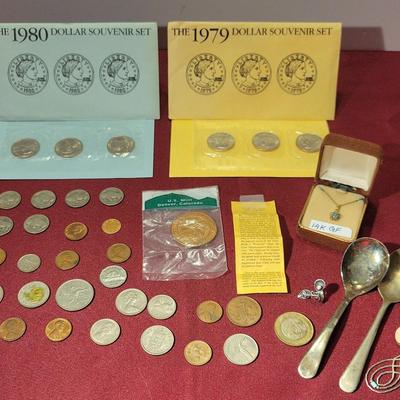 Miscellaneous Lot Of Collectibles That Includes Coins Jewelry