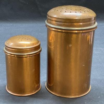 Lot 2 Vintage Kreamer Copper Sugar Shakers
