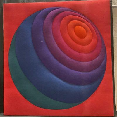 MCM Style Target Op Art Fabric Panel 3.5+Ft T

