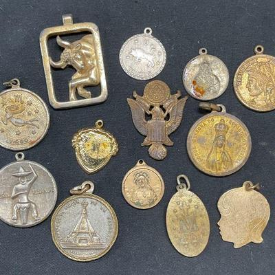 Group Lot Vintage Pendants, Religious, Zodiac +
