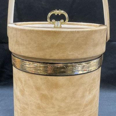 MCM Vtg Moldtronics Faux Leather Ice Bucket
