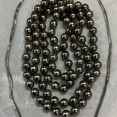 Lot 2 Sterling Silver & Faux Pearl Necklaces

