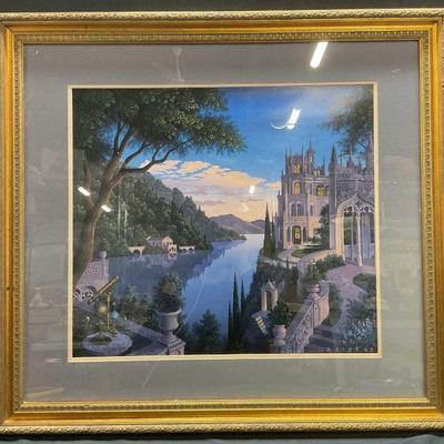 Framed Jim Buckels Cheshire Moon Lithograph
