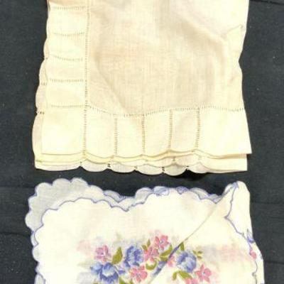 Lot 3 Vtg Assorted Handkerchief & Linens
