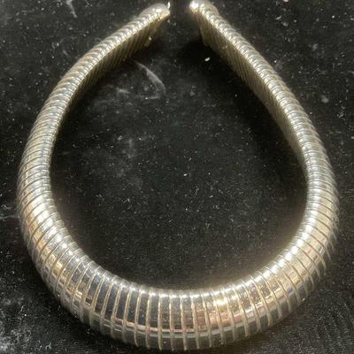 Vintage Silver Tone Collar Statement Necklace
