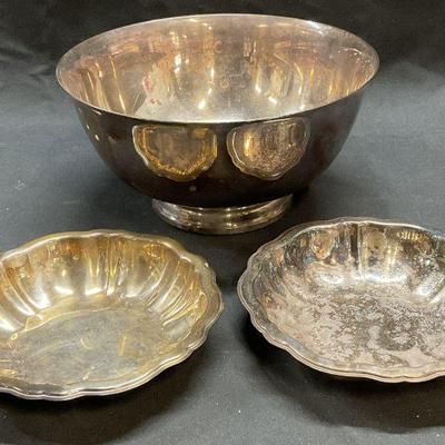 Lot 3 Vtg Reed & Barton, Rogers Silver Pl Bowls
