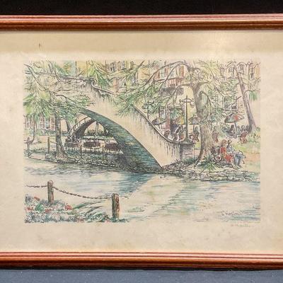 Signed A Norton Footbridge at La Paloma Litho
