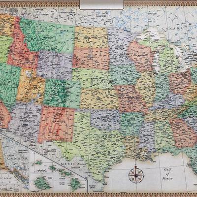 Framed Rand McNally United States Map
