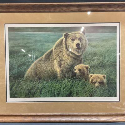 Signed Nancy Glazier Double Trouble Grizzly Print

