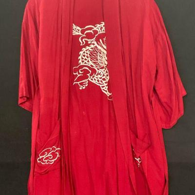 Embroidered Dragon Motif Kimono Style Cardigan
