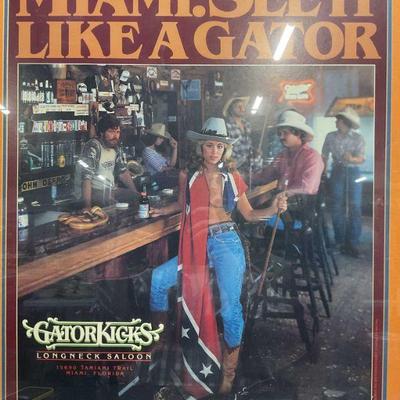 1982 Longneck Saloon Miami Florida Advert Poster
