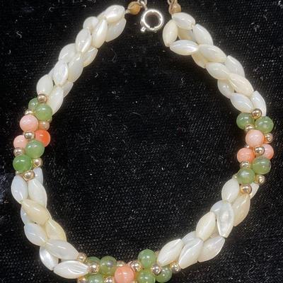 Vintage Mother of Pearl Semiprecious Bracelet
