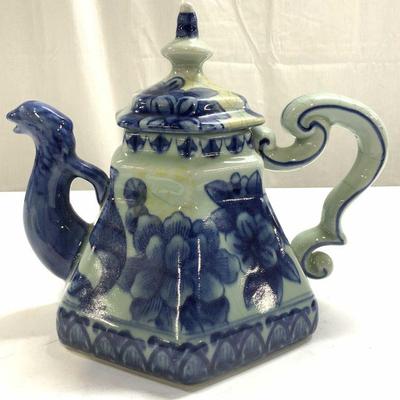 Vintage Asian Stoneware Teapot W Lid
