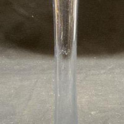 Vtg Blue Controlled Bubble Art Glass Vase
