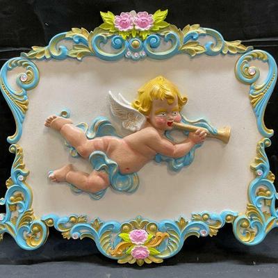 Sgn Ellie Haggerty Cherub Rose Carousel Panel
