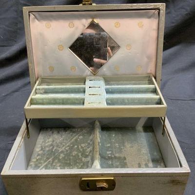 Vintage Jewelry Box W Hinged Lid
