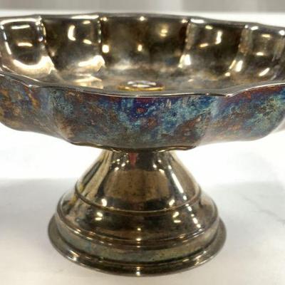 CENTENNIAL CUP Monogrammed Silv Pl Pedestal Dish
