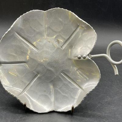 Vintage Buenilum Hand Wrought Aluminum Leaf Dish
