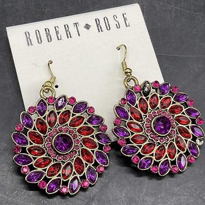 ROBERT ROSE NWT Bejeweled Crystal Drop Earrings
