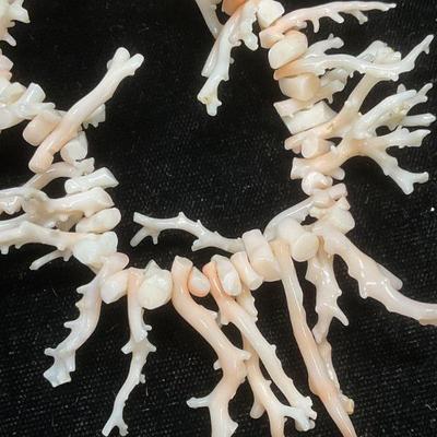 Vintage Pink Coral Branch Necklace
