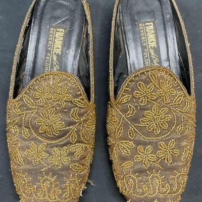 Vtg Frankie & Baby Beverly Feldman Beaded Mules

