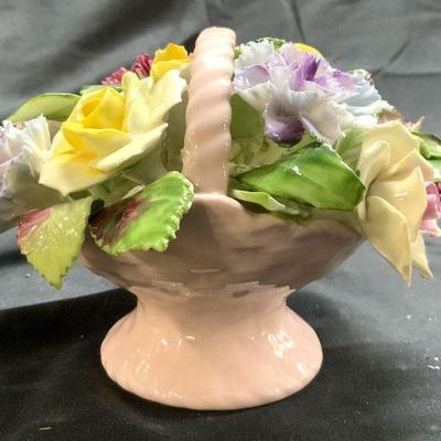 ADDERLEY Porcelain Floral Arrangement In Basket
