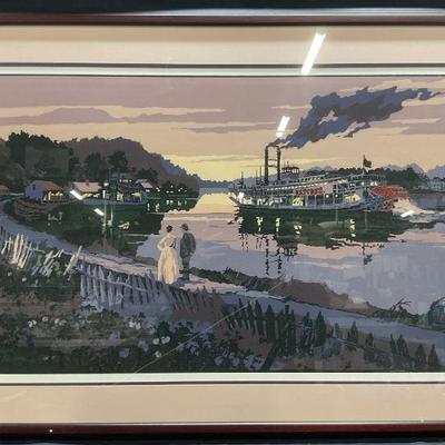 Framed Signed Ron Picou River Road Serigraph
