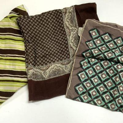 Lot 3 Assorted Silk Scarves KIMBALL & more
