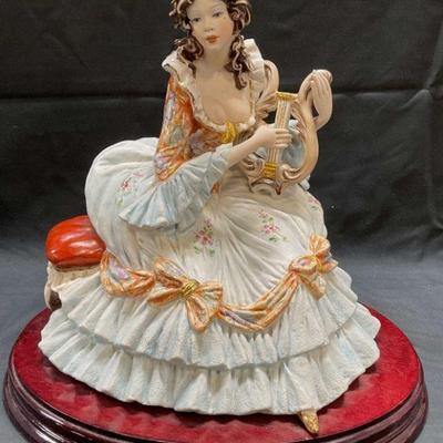 Vittorio Sabadin Porcelain Woman Playing Lyre, IT
