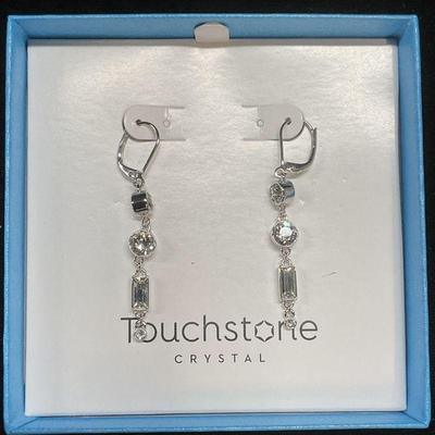 Swarovski Touchstone Silver Tone Crystal Earrings
