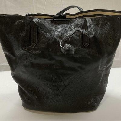 Splendid Black Faux Leather Tote Handbag
