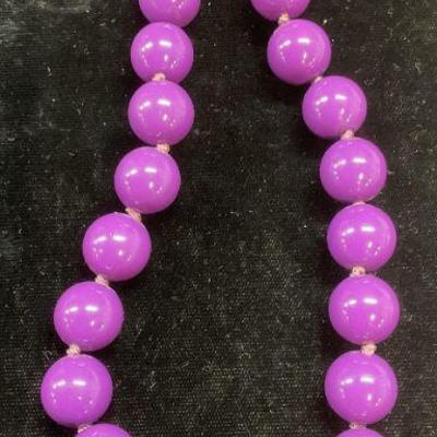 Vintage Purple Beaded Choker Necklace
