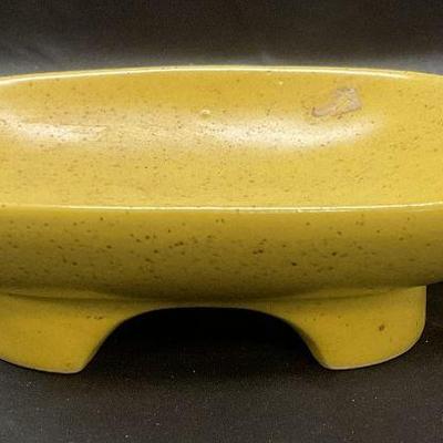 MCM Vtg NAPCO Yellow Ceramic Footed Candy Dish
