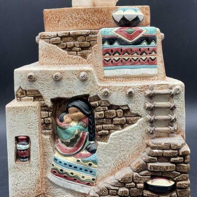 1996 ENESCO KAREN HAHN Ceramic Cookie Jar, Lidded
