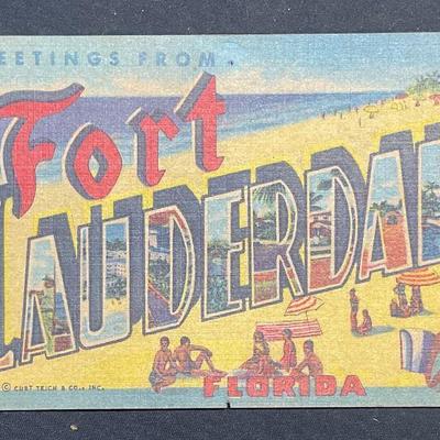 1960 Fort Lauderdale Florida Souvenir Postcard
