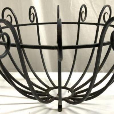 Vintage Iron Bowl Form Plant Stand
