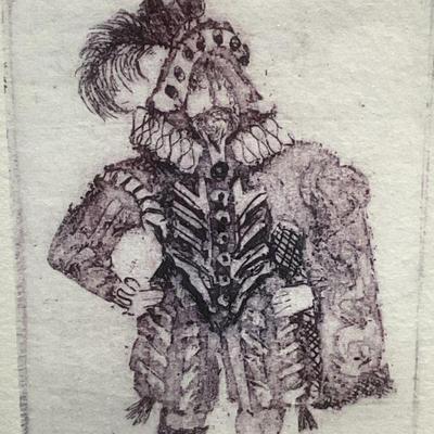 Signed Michael Hunter Chorus Musician Etching
