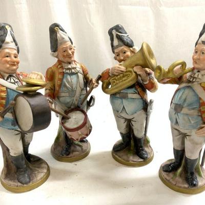 Set 4 Vintage Porcelain Marching Band Figures
